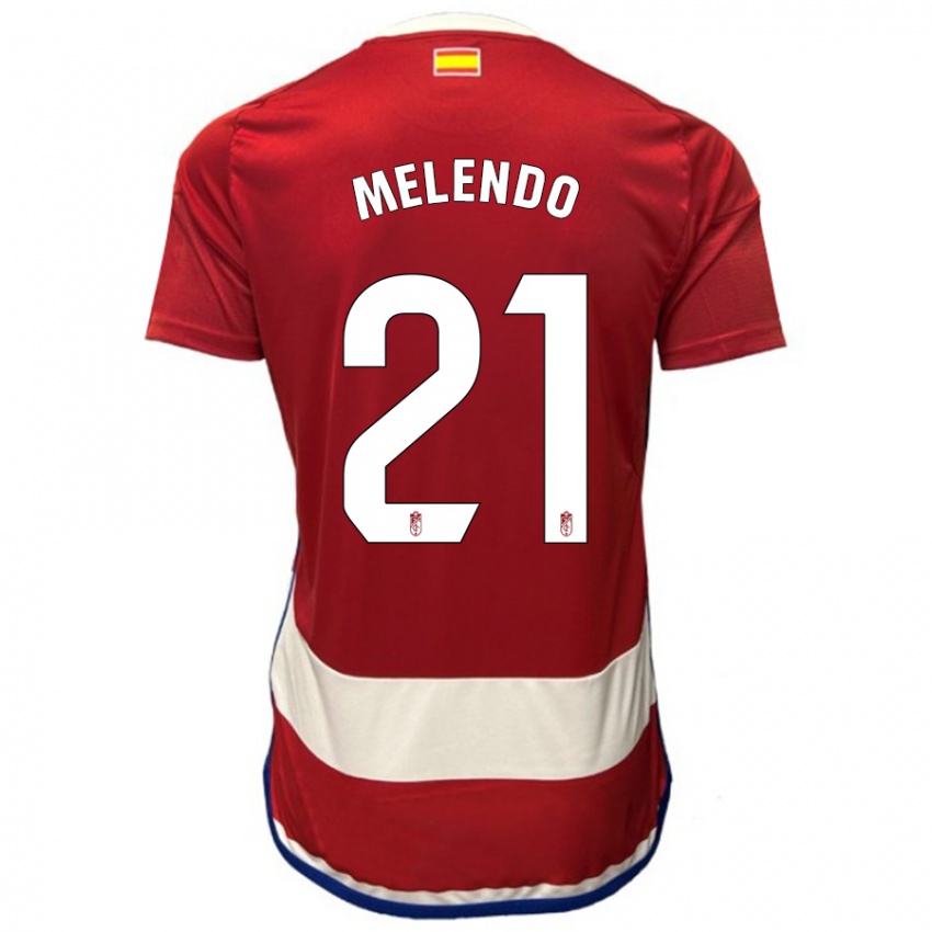 Niño Camiseta Óscar Melendo #21 Rojo 1ª Equipación 2023/24 La Camisa Perú