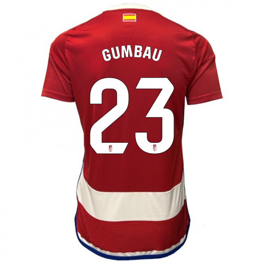 Niño Camiseta Gerard Gumbau #23 Rojo 1ª Equipación 2023/24 La Camisa Perú