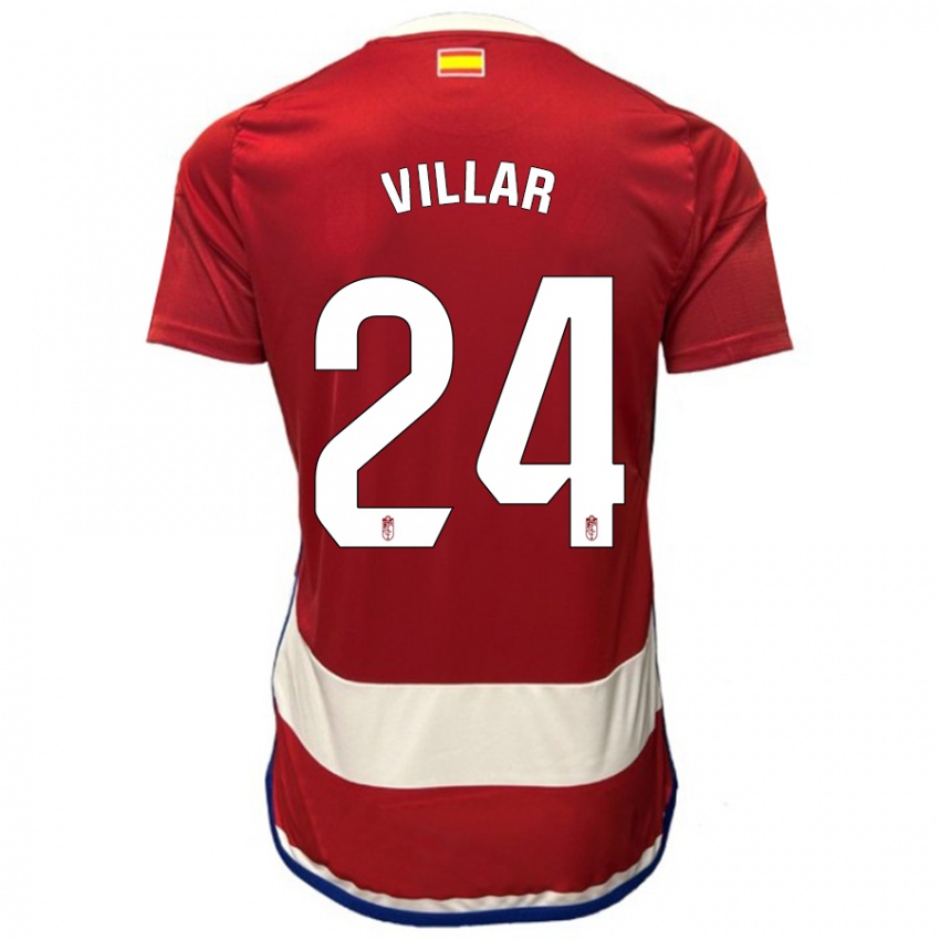 Niño Camiseta Gonzalo Villar #24 Rojo 1ª Equipación 2023/24 La Camisa Perú