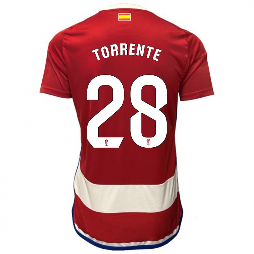 Niño Camiseta Raúl Torrente #28 Rojo 1ª Equipación 2023/24 La Camisa Perú