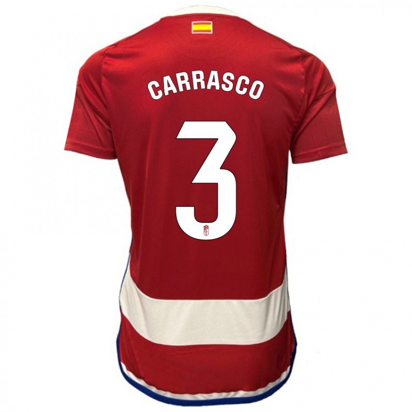 Niño Camiseta Marta Carrasco #3 Rojo 1ª Equipación 2023/24 La Camisa Perú