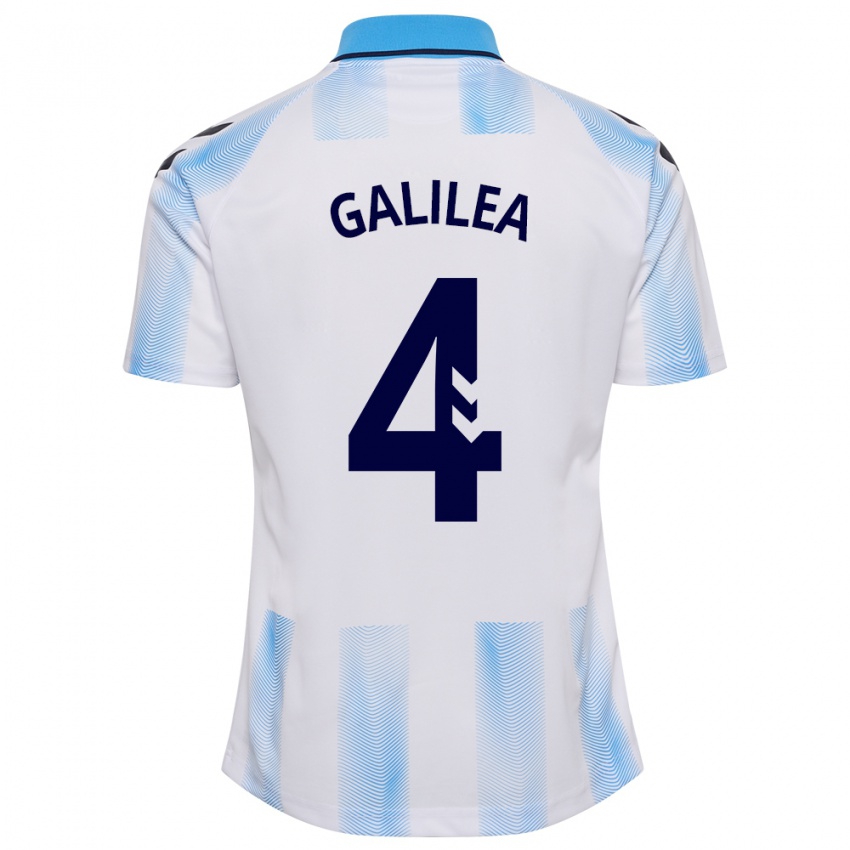 Niño Camiseta Einar Galilea #4 Blanco Azul 1ª Equipación 2023/24 La Camisa Perú