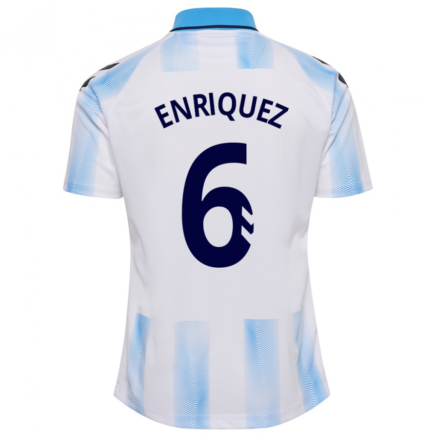 Niño Camiseta Ramón Enríquez #6 Blanco Azul 1ª Equipación 2023/24 La Camisa Perú