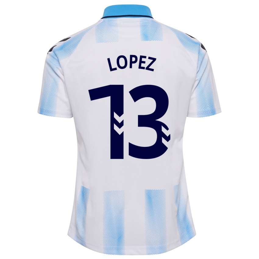 Niño Camiseta Carlos López #13 Blanco Azul 1ª Equipación 2023/24 La Camisa Perú