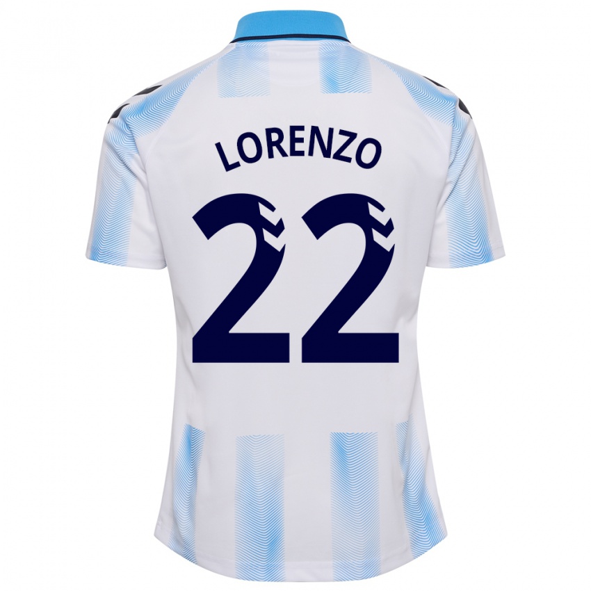 Niño Camiseta Dani Lorenzo #22 Blanco Azul 1ª Equipación 2023/24 La Camisa Perú