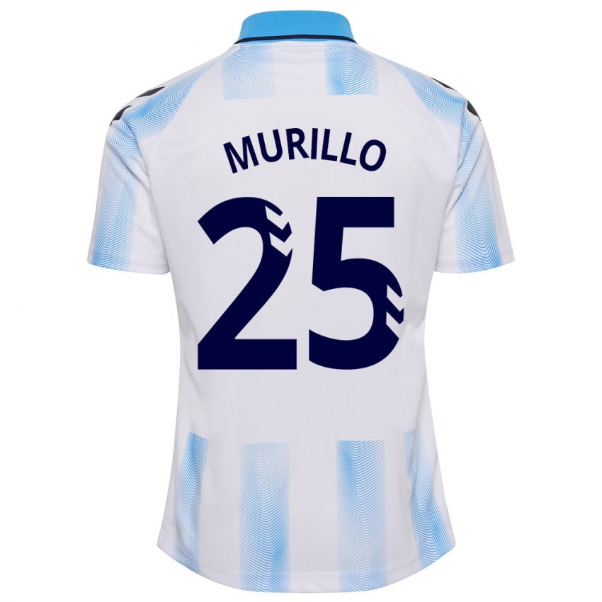 Niño Camiseta Diego Murillo #25 Blanco Azul 1ª Equipación 2023/24 La Camisa Perú