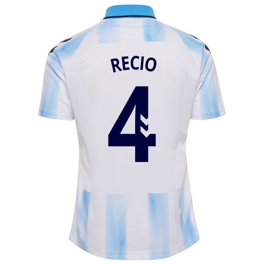 Niño Camiseta Ángel Recio #4 Blanco Azul 1ª Equipación 2023/24 La Camisa Perú