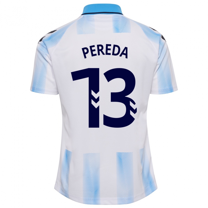 Niño Camiseta Adrián Pereda #13 Blanco Azul 1ª Equipación 2023/24 La Camisa Perú