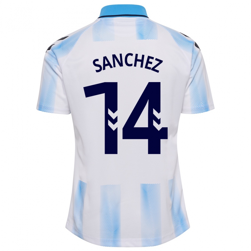 Niño Camiseta Rubén Sánchez #14 Blanco Azul 1ª Equipación 2023/24 La Camisa Perú