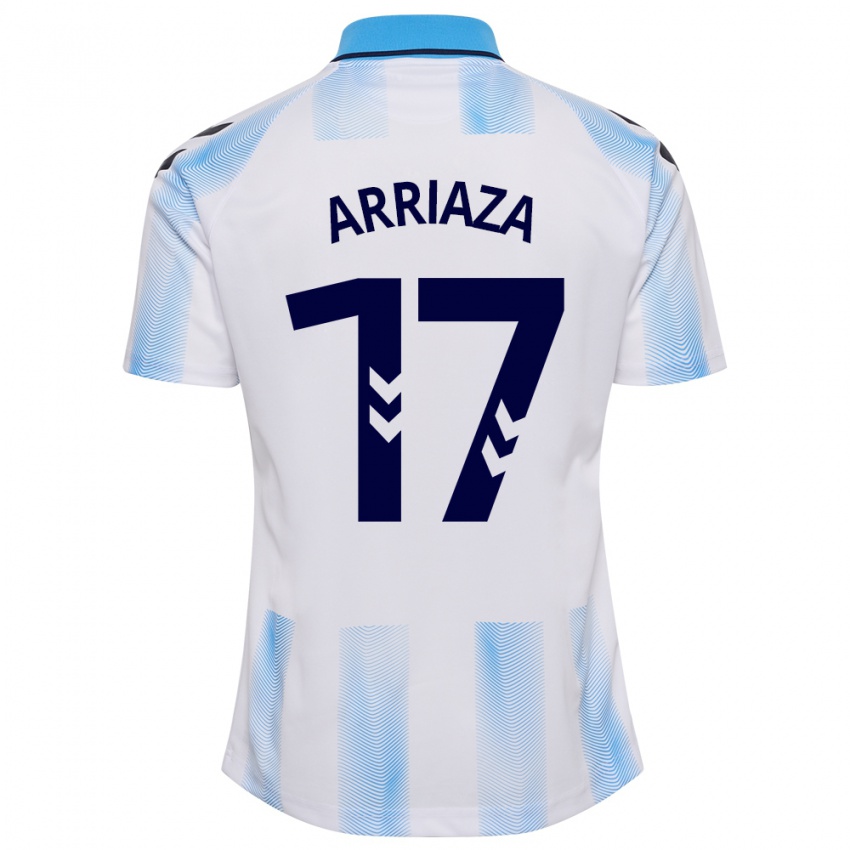 Niño Camiseta Pablo Arriaza #17 Blanco Azul 1ª Equipación 2023/24 La Camisa Perú