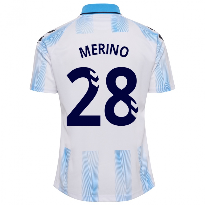 Niño Camiseta Izan Merino #28 Blanco Azul 1ª Equipación 2023/24 La Camisa Perú