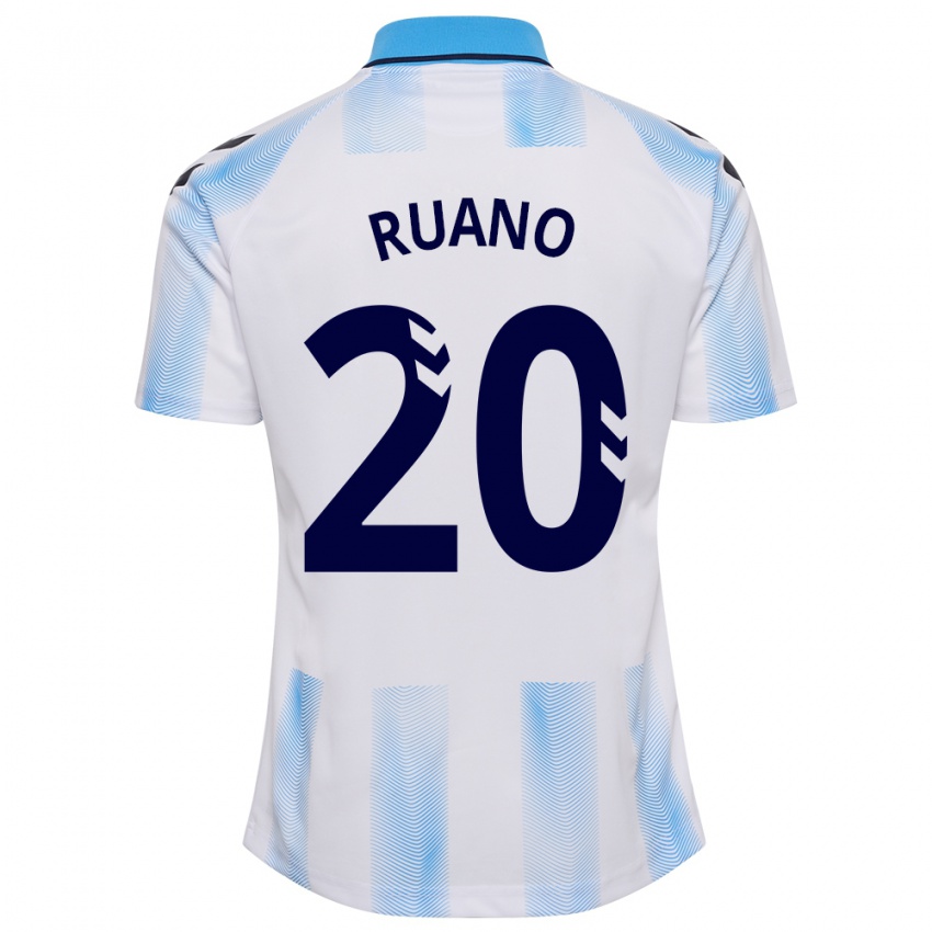 Niño Camiseta Celia Ruano #20 Blanco Azul 1ª Equipación 2023/24 La Camisa Perú