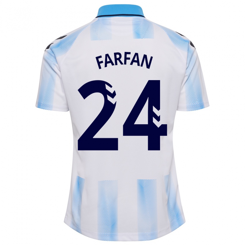 Niño Camiseta María Farfán #24 Blanco Azul 1ª Equipación 2023/24 La Camisa Perú