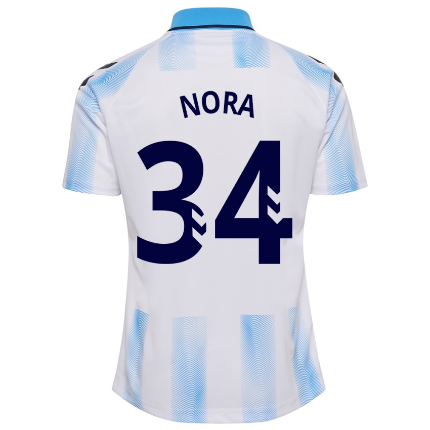 Niño Camiseta Nora #34 Blanco Azul 1ª Equipación 2023/24 La Camisa Perú