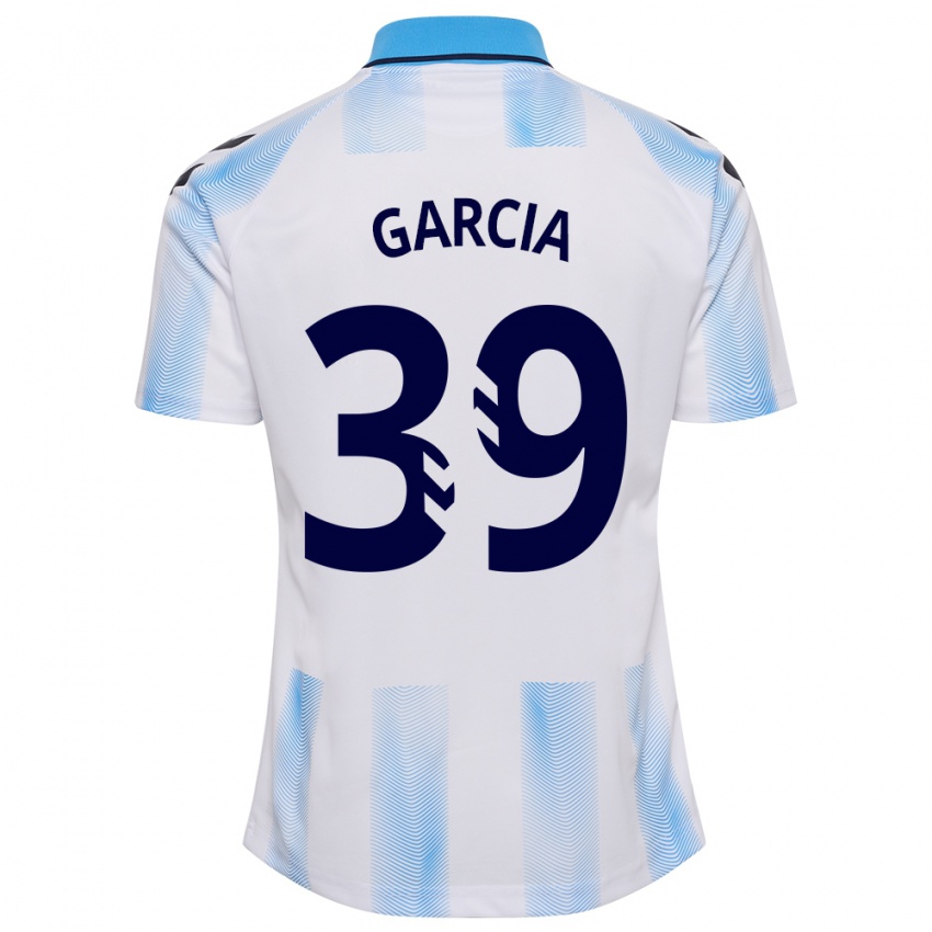 Niño Camiseta Claudia García #39 Blanco Azul 1ª Equipación 2023/24 La Camisa Perú