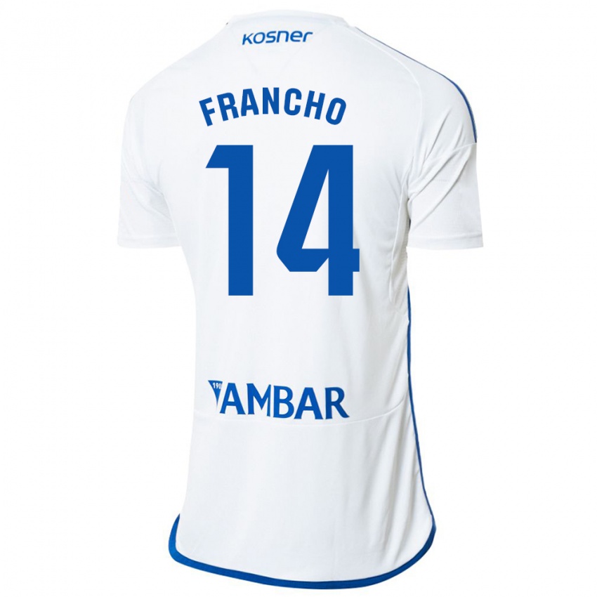 Niño Camiseta Francho Serrano #14 Blanco 1ª Equipación 2023/24 La Camisa Perú