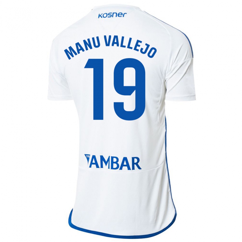 Niño Camiseta Manu Vallejo #19 Blanco 1ª Equipación 2023/24 La Camisa Perú