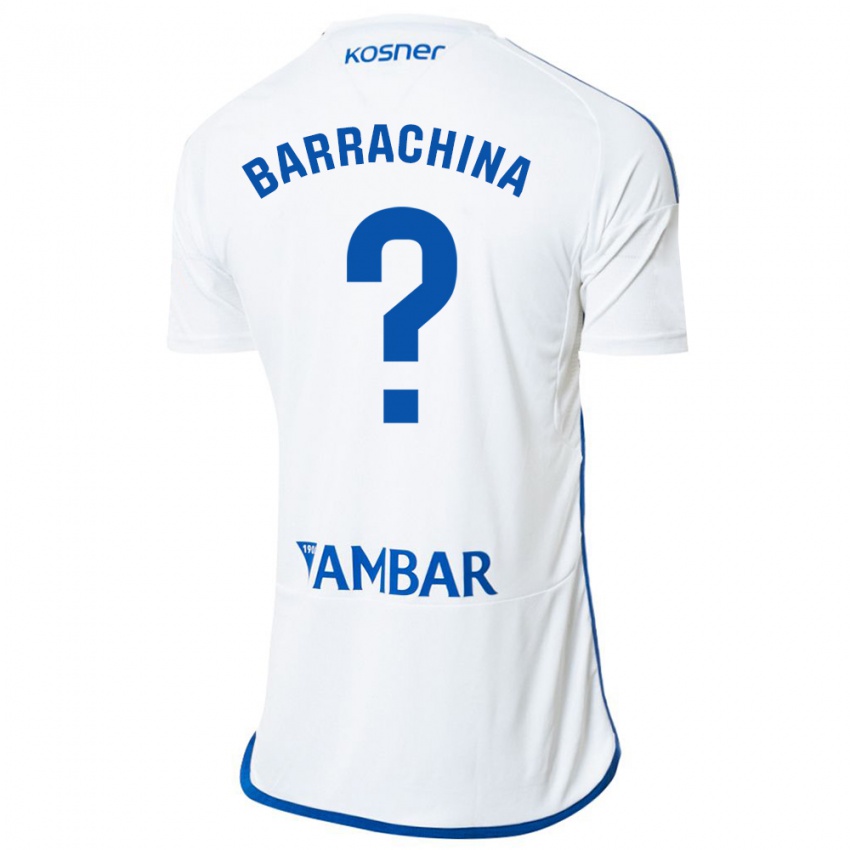 Niño Camiseta Hugo Barrachina #0 Blanco 1ª Equipación 2023/24 La Camisa Perú