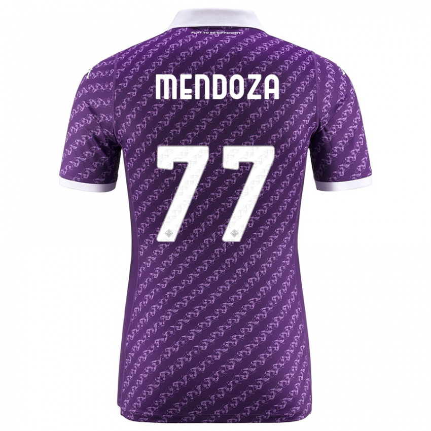 Niño Camiseta William Mendoza #77 Violeta 1ª Equipación 2023/24 La Camisa Perú