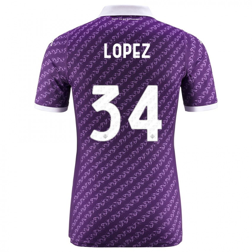 Niño Camiseta Lucas López #34 Violeta 1ª Equipación 2023/24 La Camisa Perú