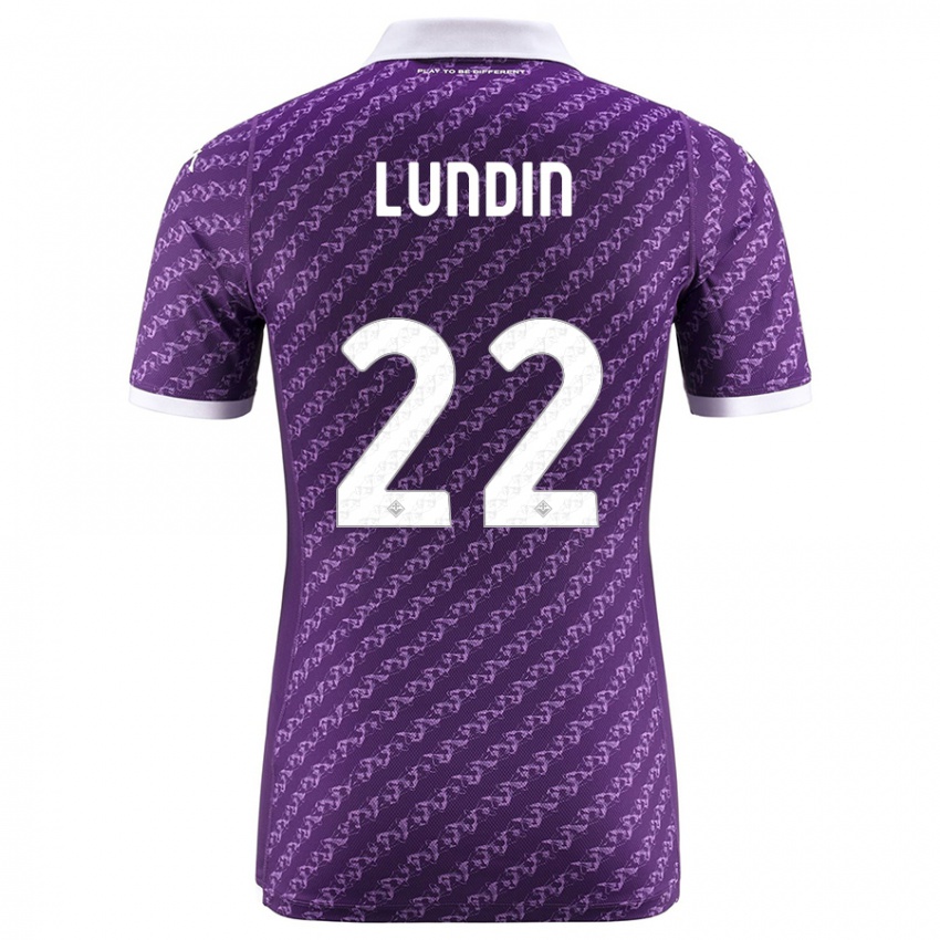 Niño Camiseta Karin Lundin #22 Violeta 1ª Equipación 2023/24 La Camisa Perú