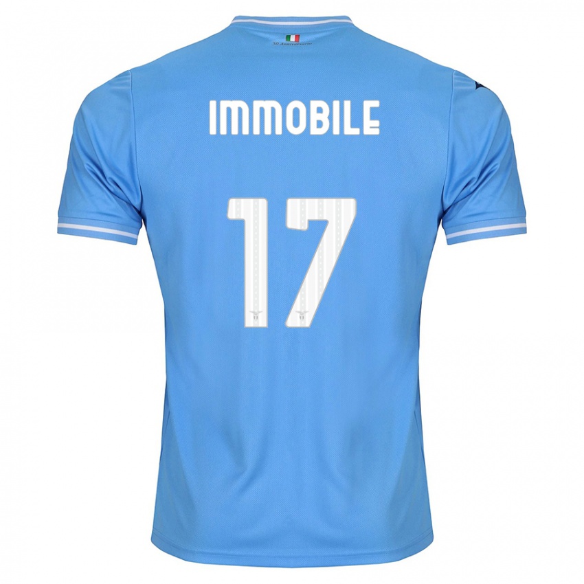 Niño Camiseta Ciro Immobile #17 Azul 1ª Equipación 2023/24 La Camisa Perú