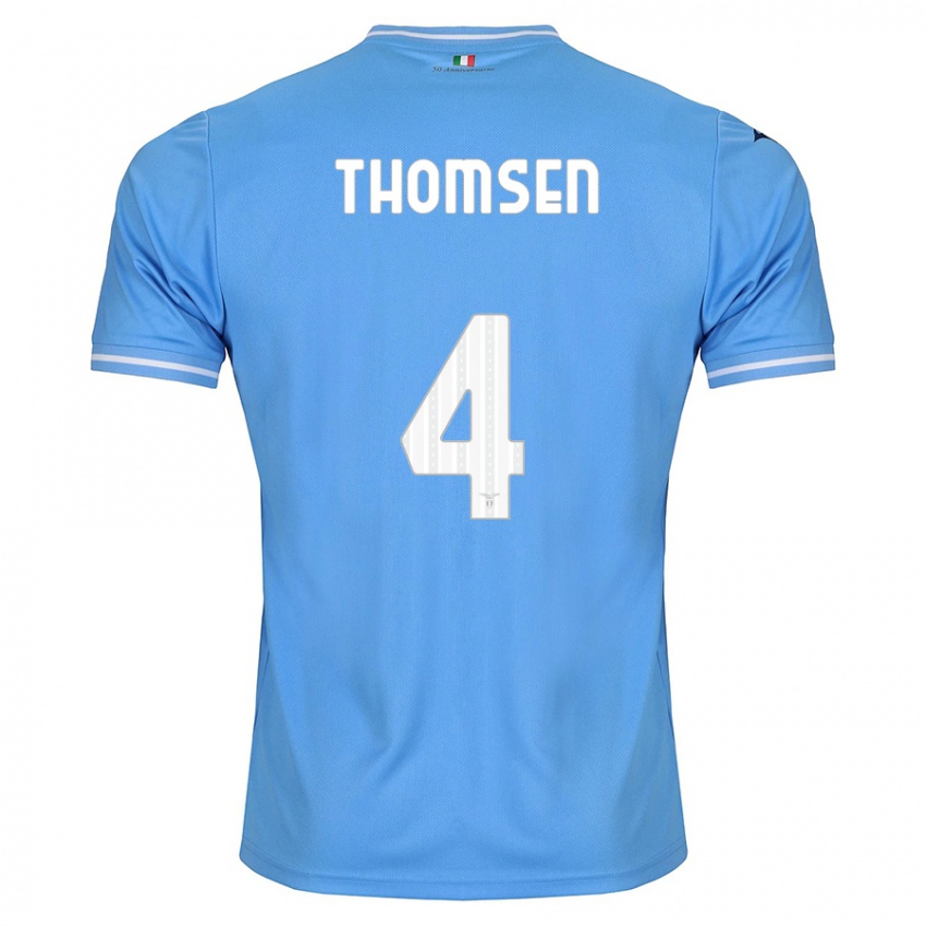 Niño Camiseta Maria Møller Thomsen #4 Azul 1ª Equipación 2023/24 La Camisa Perú