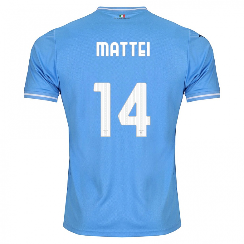 Niño Camiseta Sarah Mattei #14 Azul 1ª Equipación 2023/24 La Camisa Perú