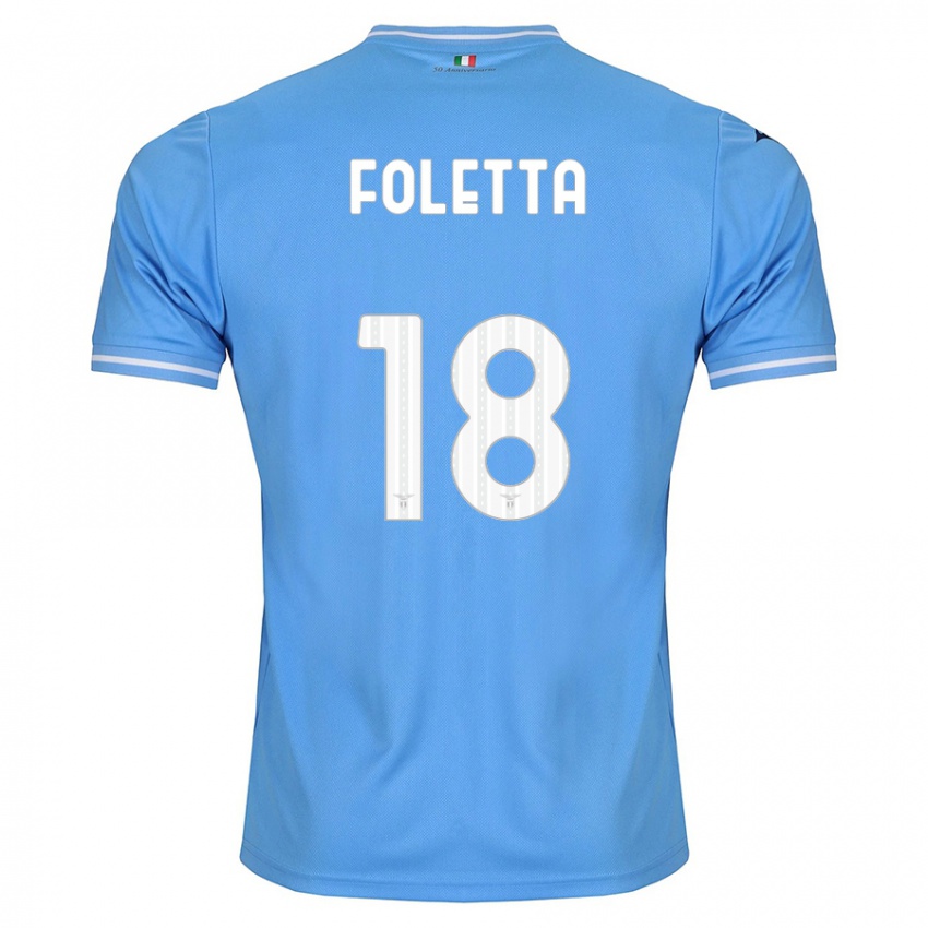 Niño Camiseta Isabella Foletta #18 Azul 1ª Equipación 2023/24 La Camisa Perú