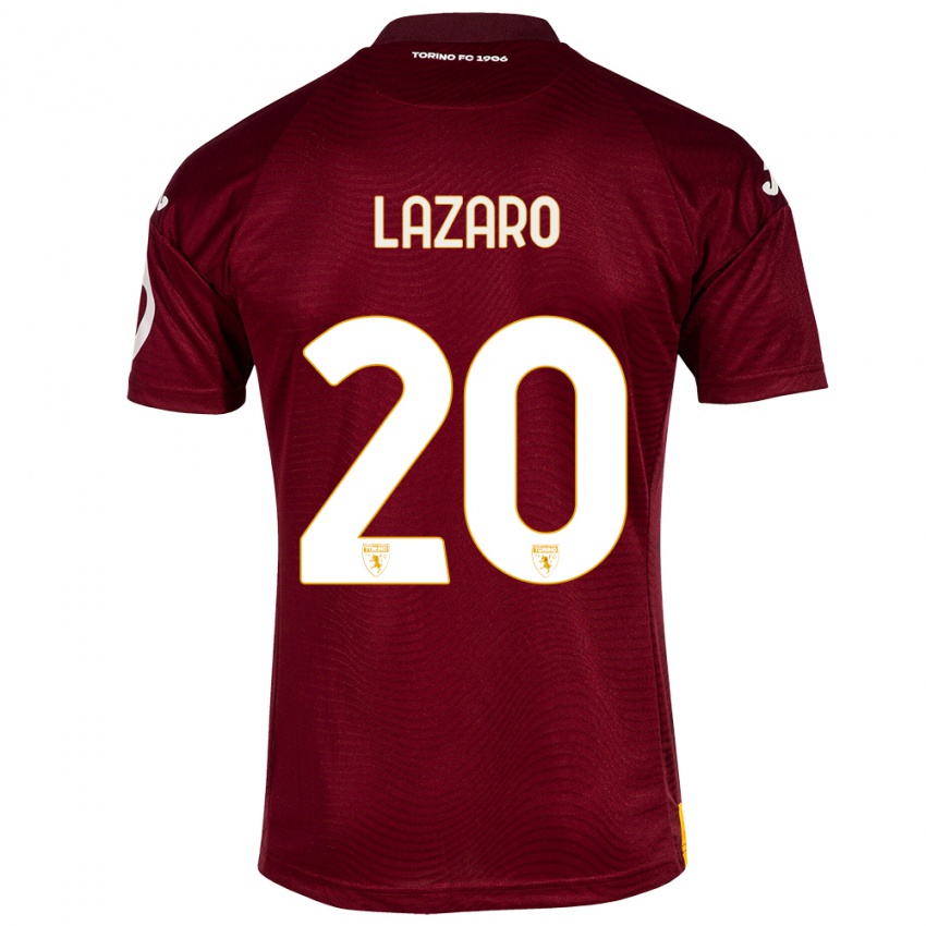 Niño Camiseta Valentino Lazaro #20 Rojo Oscuro 1ª Equipación 2023/24 La Camisa Perú