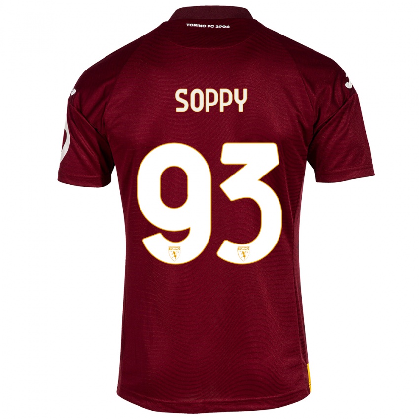 Niño Camiseta Brandon Soppy #93 Rojo Oscuro 1ª Equipación 2023/24 La Camisa Perú