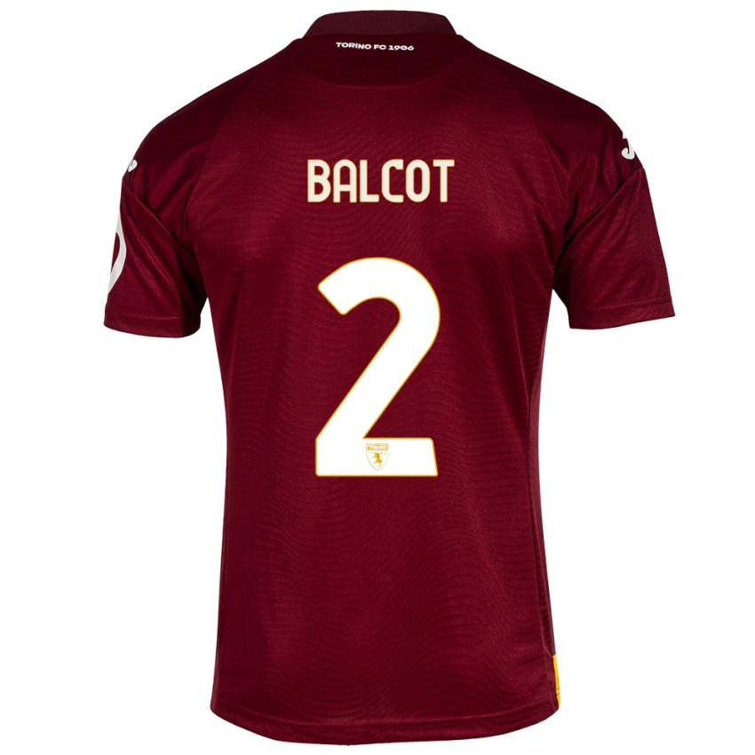 Niño Camiseta Côme Bianay Balcot #2 Rojo Oscuro 1ª Equipación 2023/24 La Camisa Perú