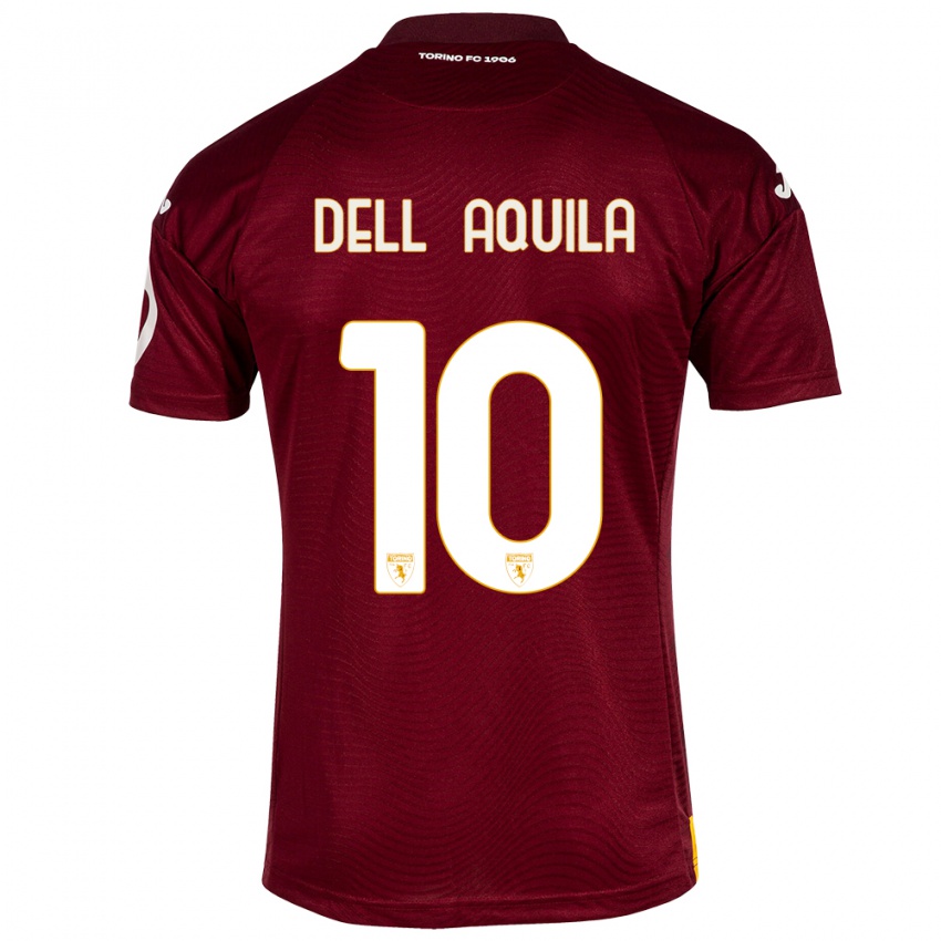 Niño Camiseta Francesco Dell'aquila #10 Rojo Oscuro 1ª Equipación 2023/24 La Camisa Perú