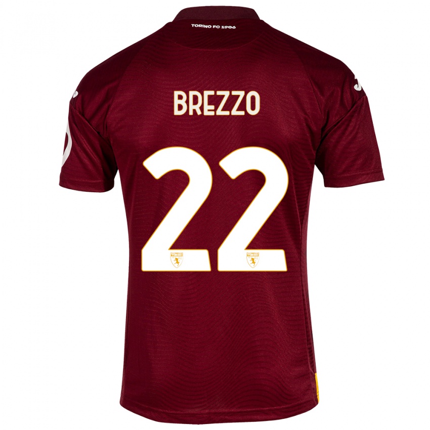 Niño Camiseta Matteo Brezzo #22 Rojo Oscuro 1ª Equipación 2023/24 La Camisa Perú