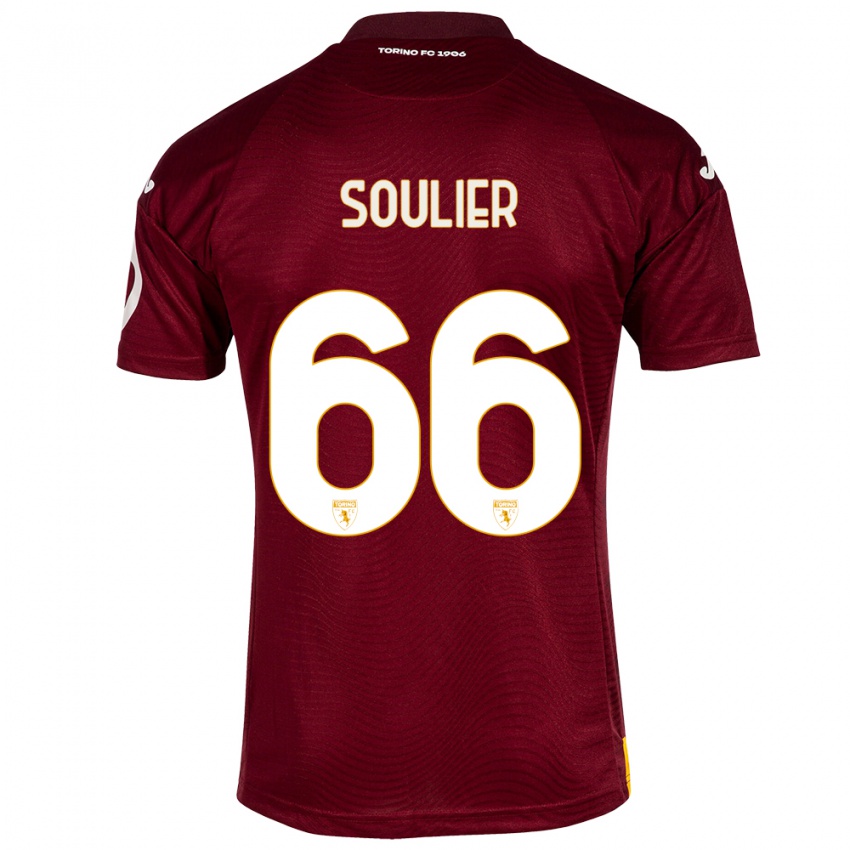 Niño Camiseta Evan Soulier #66 Rojo Oscuro 1ª Equipación 2023/24 La Camisa Perú