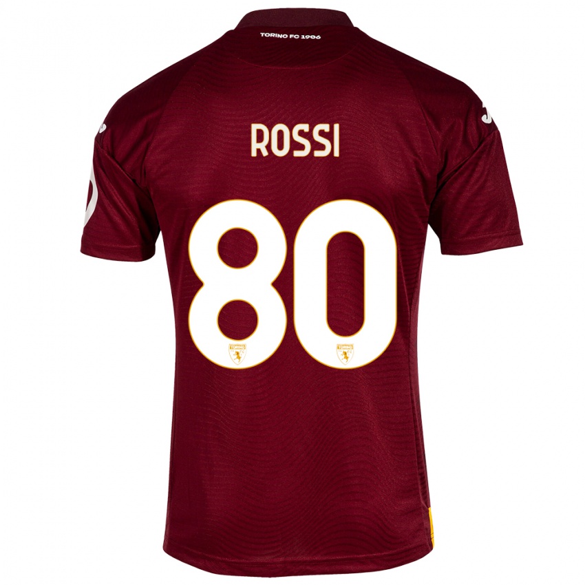 Niño Camiseta Simone Rossi #80 Rojo Oscuro 1ª Equipación 2023/24 La Camisa Perú