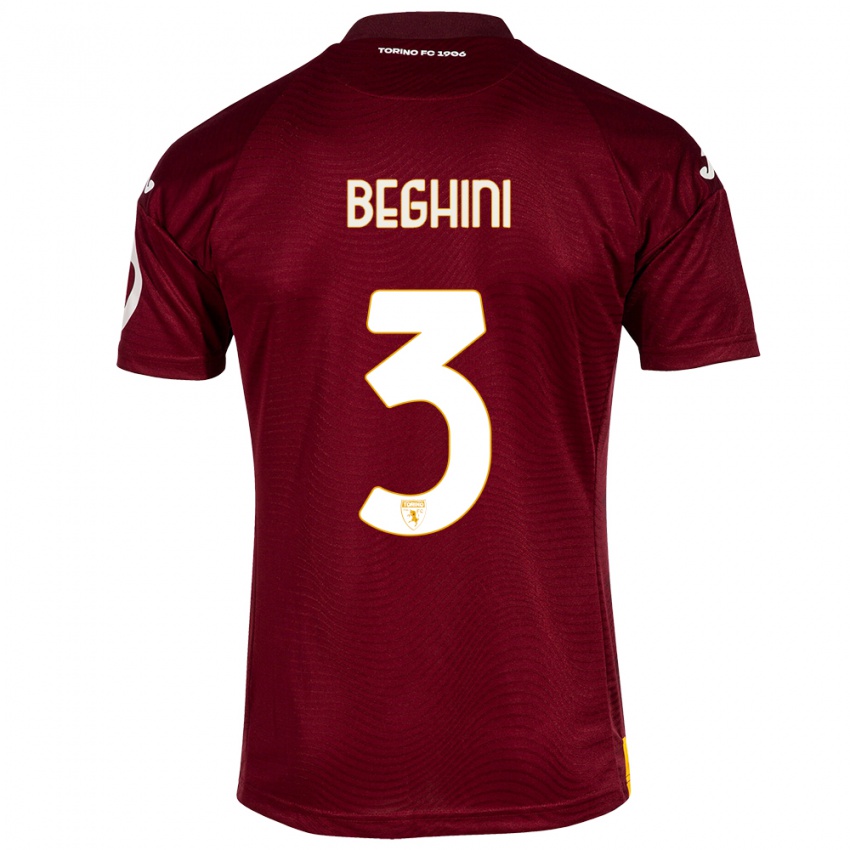 Niño Camiseta Giulia Beghini #3 Rojo Oscuro 1ª Equipación 2023/24 La Camisa Perú