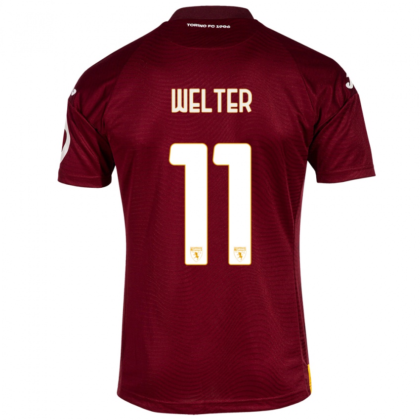 Niño Camiseta Francesca Welter #11 Rojo Oscuro 1ª Equipación 2023/24 La Camisa Perú