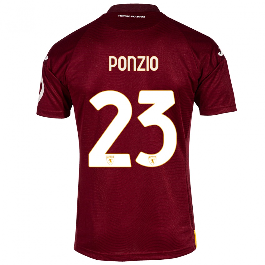 Niño Camiseta Erika Ponzio #23 Rojo Oscuro 1ª Equipación 2023/24 La Camisa Perú