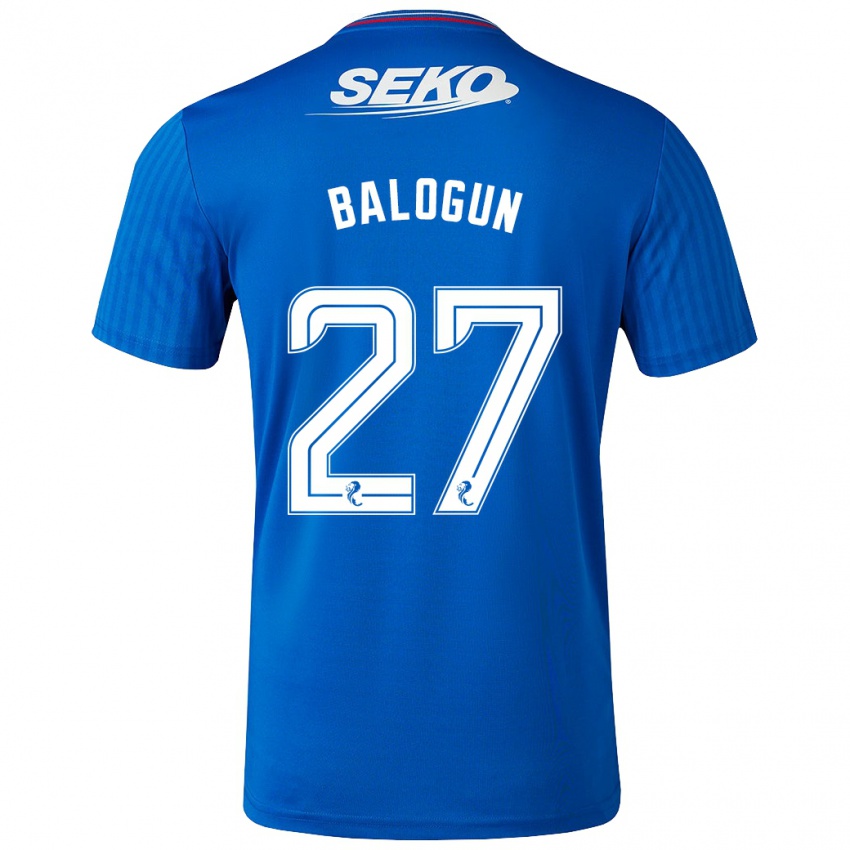 Niño Camiseta Leon Balogun #27 Azul 1ª Equipación 2023/24 La Camisa Perú