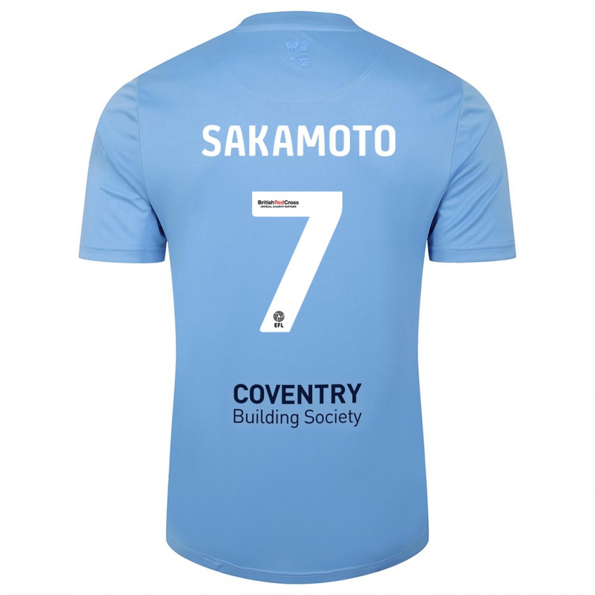 Niño Camiseta Tatsuhiro Sakamoto #7 Cielo Azul 1ª Equipación 2023/24 La Camisa Perú