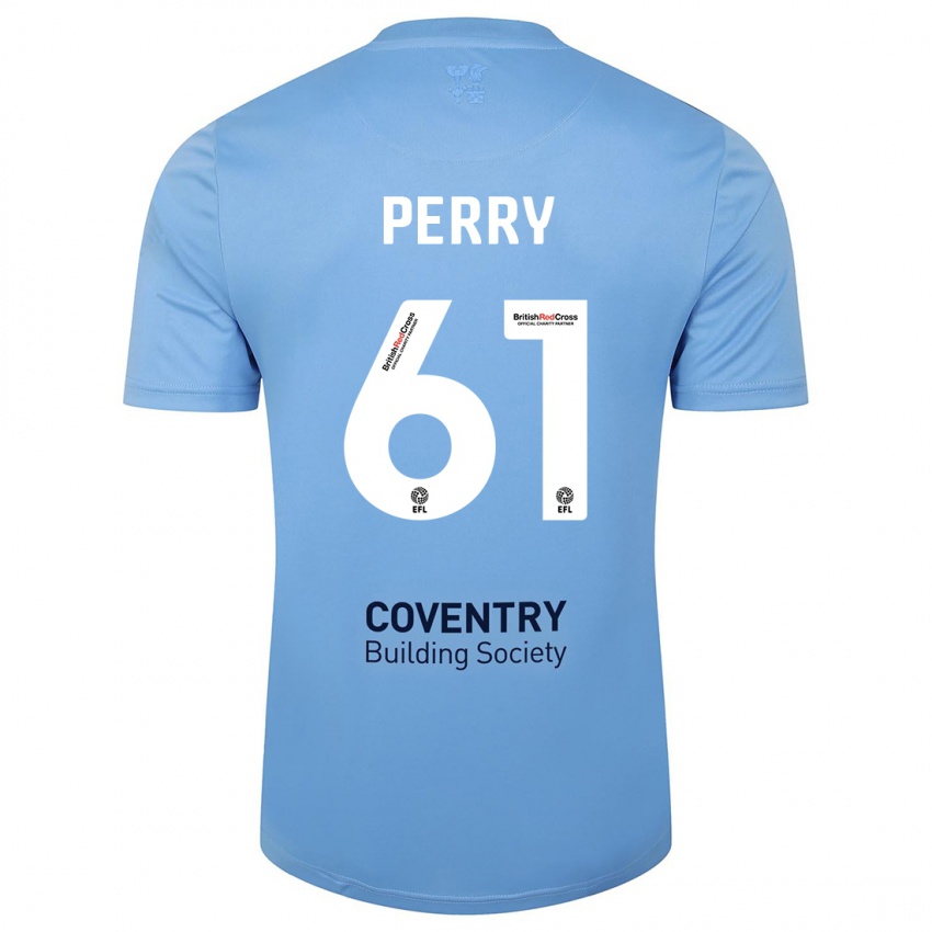 Niño Camiseta Callum Perry #61 Cielo Azul 1ª Equipación 2023/24 La Camisa Perú