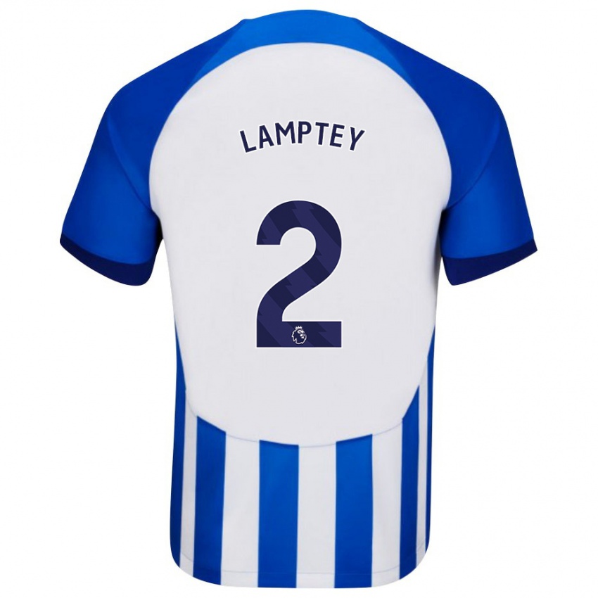 Niño Camiseta Tariq Lamptey #2 Azul 1ª Equipación 2023/24 La Camisa Perú