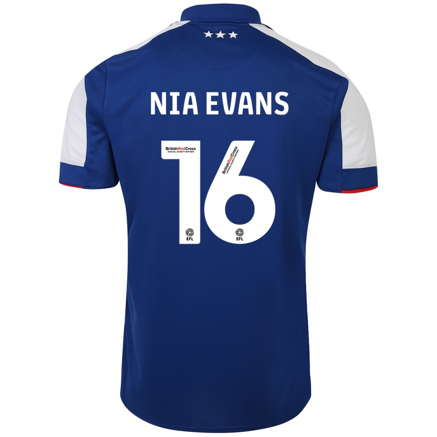 Niño Camiseta Nia Evans #16 Azul 1ª Equipación 2023/24 La Camisa Perú