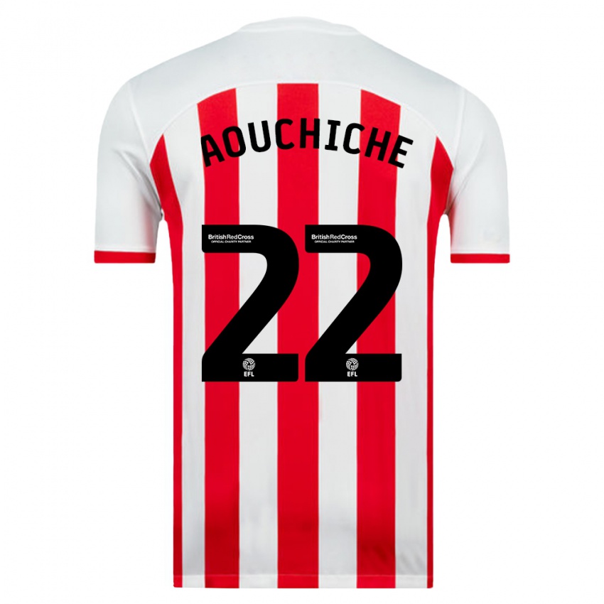 Niño Camiseta Adil Aouchiche #22 Blanco 1ª Equipación 2023/24 La Camisa Perú