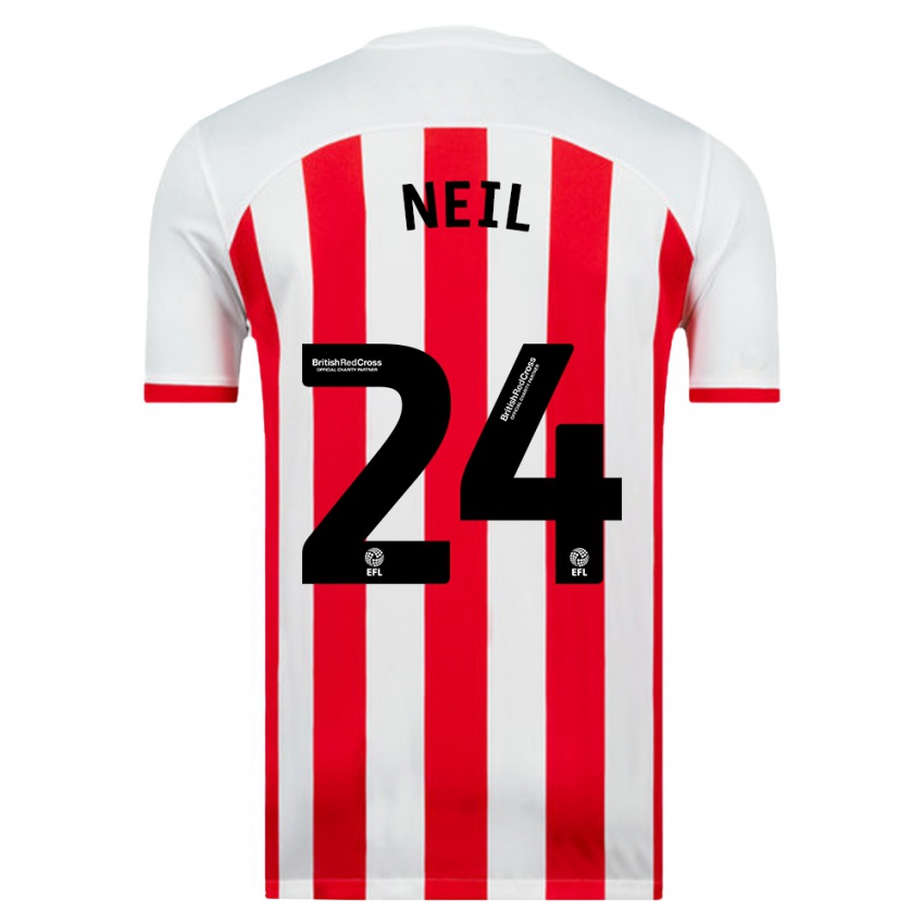 Niño Camiseta Dan Neil #24 Blanco 1ª Equipación 2023/24 La Camisa Perú