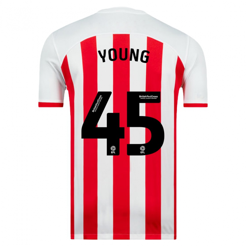 Niño Camiseta Matthew Young #45 Blanco 1ª Equipación 2023/24 La Camisa Perú