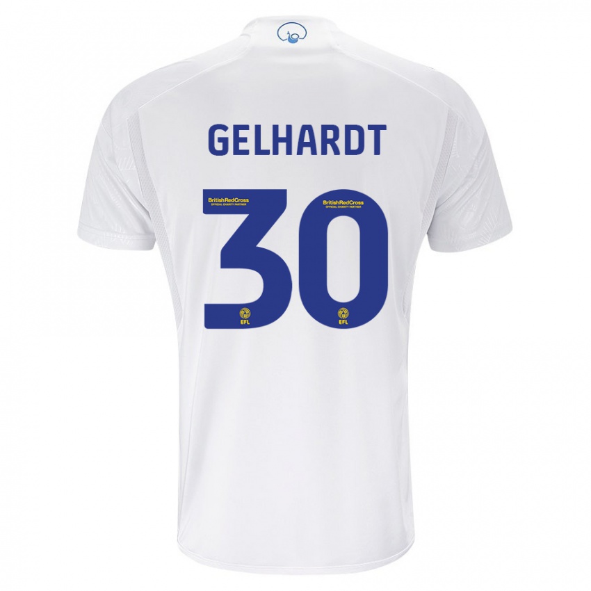 Niño Camiseta Joe Gelhardt #30 Blanco 1ª Equipación 2023/24 La Camisa Perú