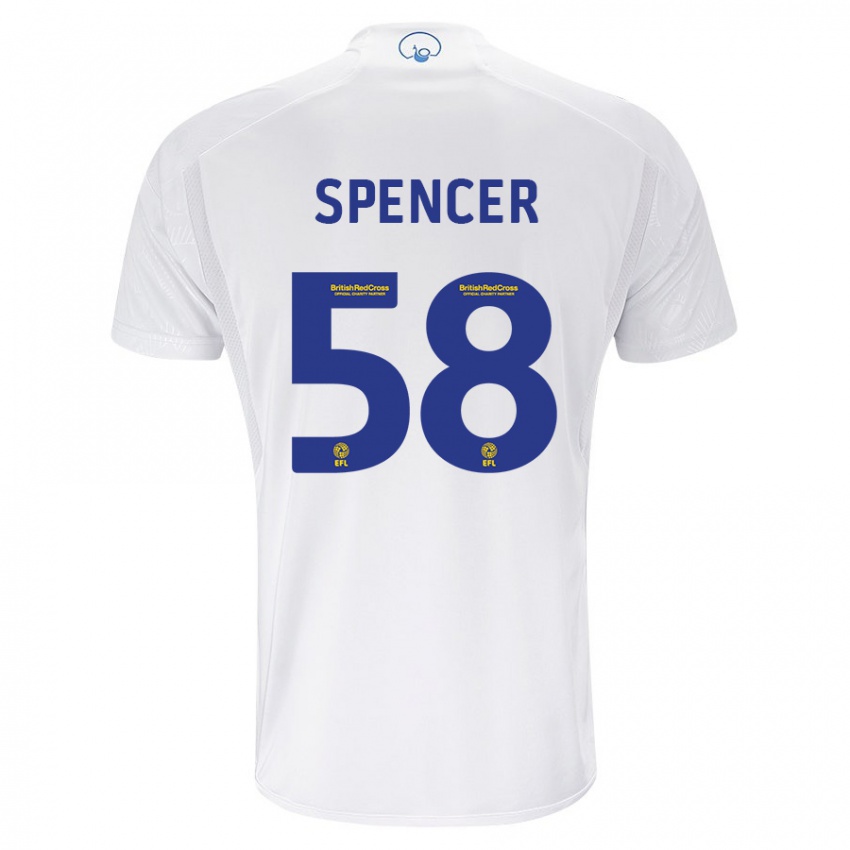 Niño Camiseta Morten Spencer #58 Blanco 1ª Equipación 2023/24 La Camisa Perú