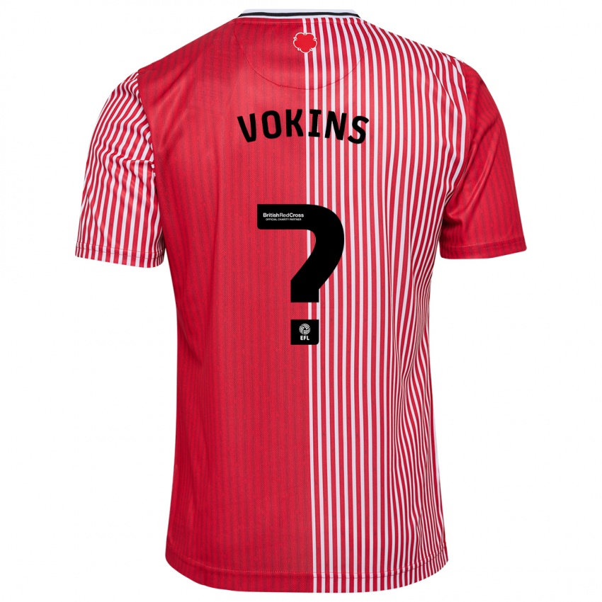 Niño Camiseta Jake Vokins #0 Rojo 1ª Equipación 2023/24 La Camisa Perú